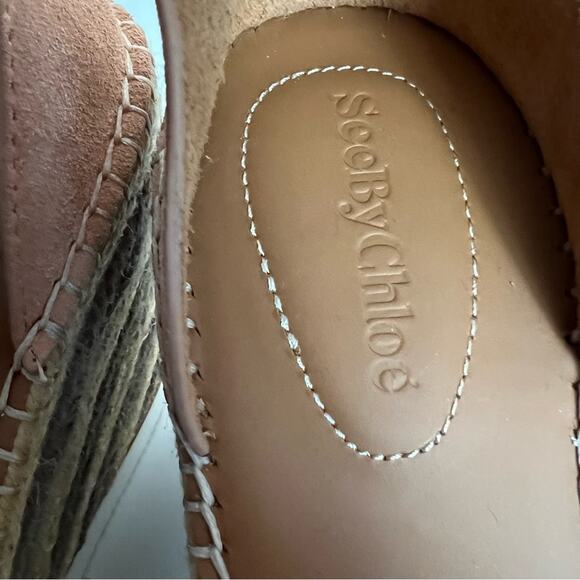 See By Chloe Suede Rope Wedge Platform Sandals Size 40 EU - Picture 8 of 15